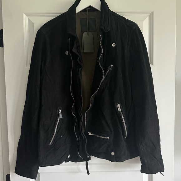 ALLSAINTS Iro Biker Jacket 100% Goat Suede - Picture 5 of 15